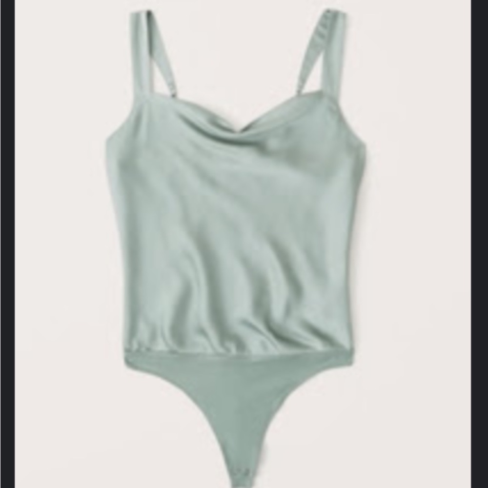 Abercrombie and Fitch Wide-Strap Cowlneck Cami Bodysuit